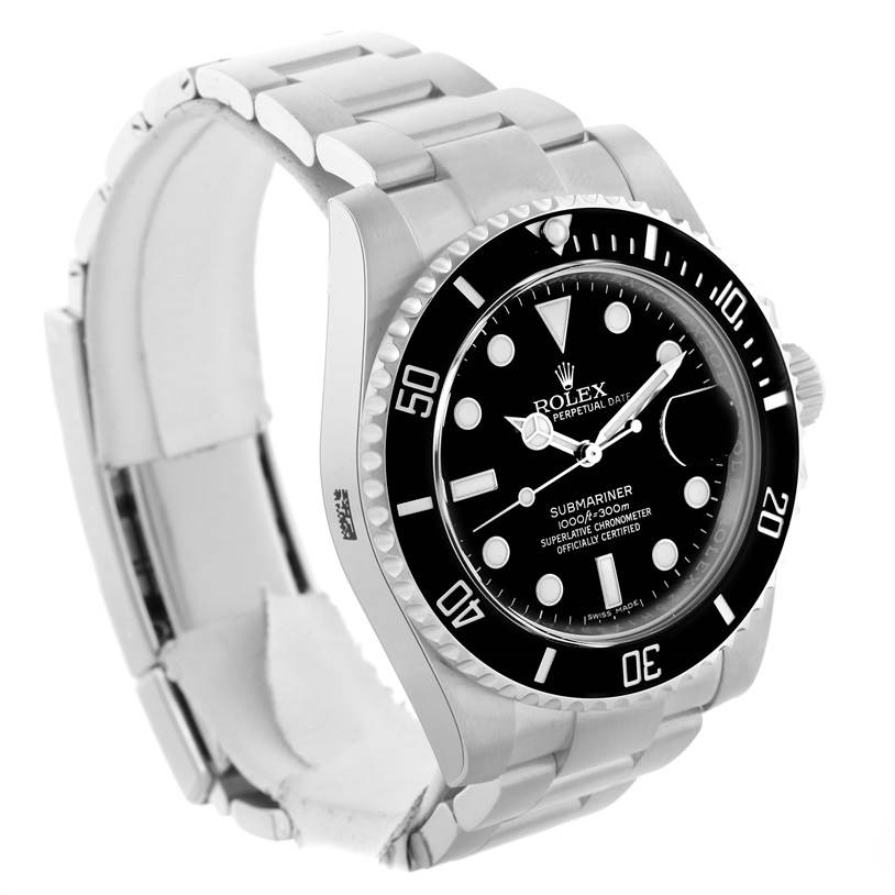 This image displays a Rolex Submariner 116610 Men
s Stainless Steel Black Dial 116610 Men
s Stainless Steel Black Dial watch from an angled front perspective, highlighting the watch face, bezel, and bracelet.