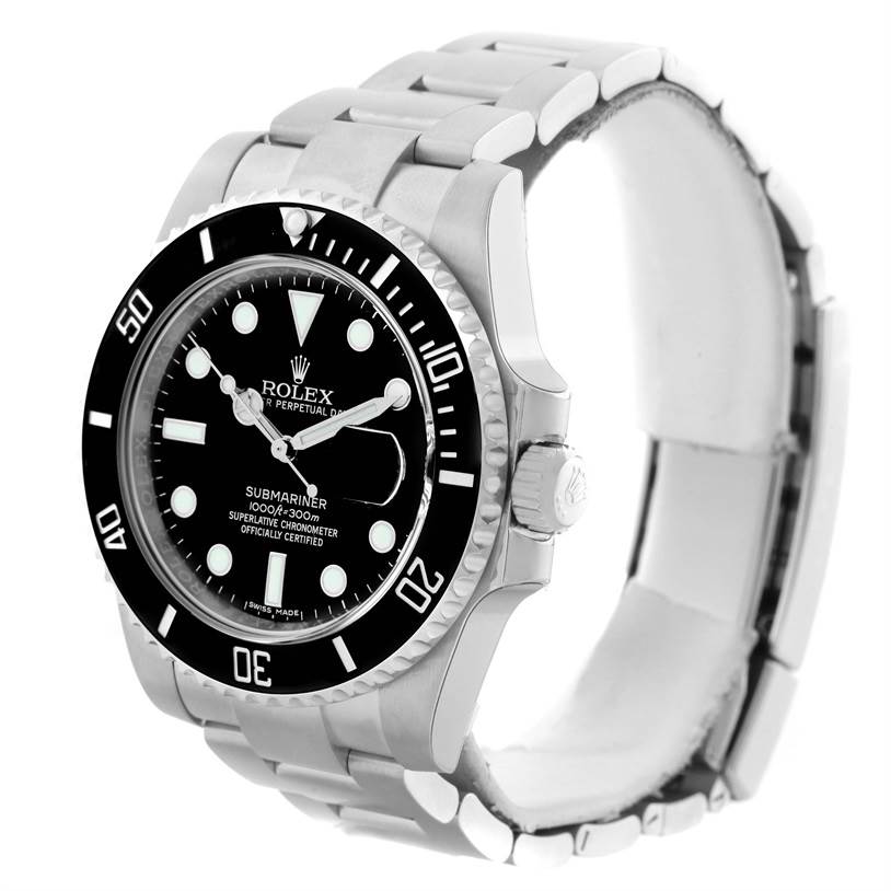 The Rolex Submariner 116610 Men
s Stainless Steel Black Dial 116610 Men
s Stainless Steel Black Dial watch is shown at a slight angle, highlighting the bracelet, bezel, crown, and dial.