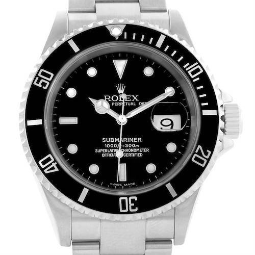 Photo of Rolex Submariner Mens Stainless Steel Black Dial Watch 16610