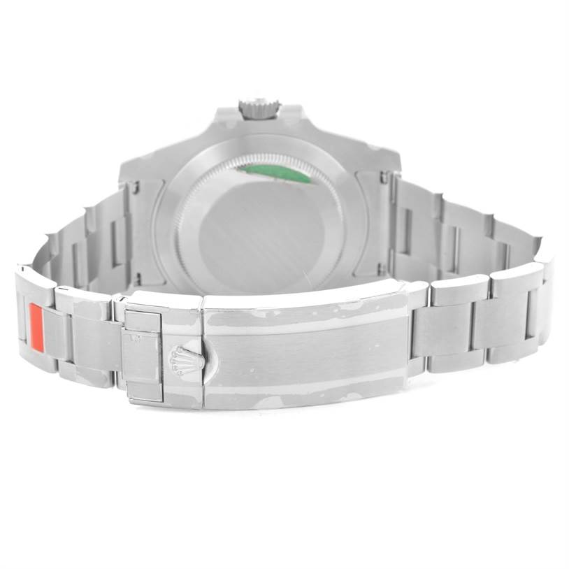 This image shows the back case and bracelet clasp of a Rolex Submariner 114060 Men
s Stainless Steel Black Dial 114060 Men
s Stainless Steel Black Dial watch from a rear angle.