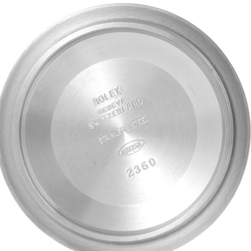 The image shows the inner side of the case back for a Rolex Submariner 116610LV Men's Stainless Steel Green Dial 116610LV Men's Stainless Steel Green Dial watch.