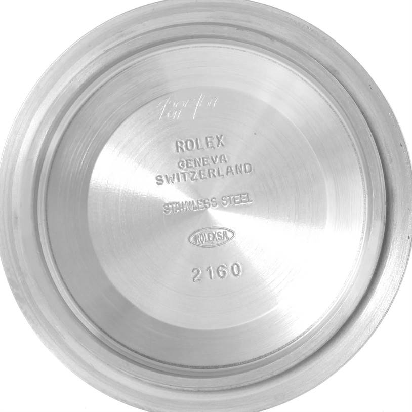 This image shows the interior side of the case back of a Rolex Submariner 16613 Men's Steel and Gold (two tone) Blue Dial 16613 Men's Steel and Gold (two tone) Blue Dial watch, displaying the brand and model information.