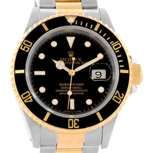 Photo of Rolex Submariner Steel 18K Yellow Gold Black Dial Watch 16613