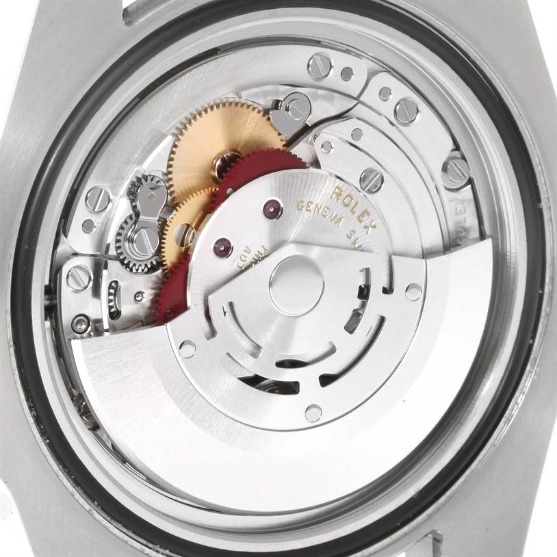 Image shows the back view of the Rolex Submariner 116613 Men
s Steel and Gold (two tone) Black Dial 116613 Men
s Steel and Gold (two tone) Black Dial, revealing its intricate automatic movement components.