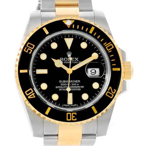 Photo of Rolex Submariner Steel 18K Yellow Gold Black Dial Watch 116613
