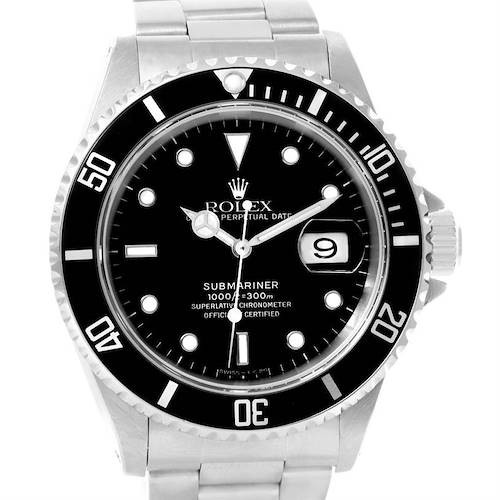 Photo of Rolex Submariner Mens Stainless Steel Black Dial Watch 16610 Year 1997
