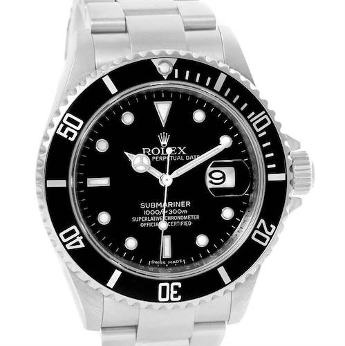 Photo of Rolex Submariner Mens Stainless Steel Black Dial Watch 16610 Year 2007