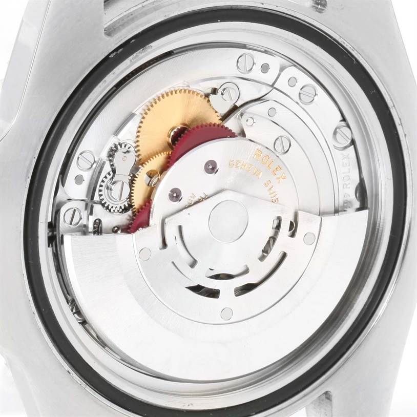 This image shows the internal mechanical movement of a Rolex Submariner 116610 Men
s Stainless Steel Black Dial 116610 Men
s Stainless Steel Black Dial watch, viewed from the back.