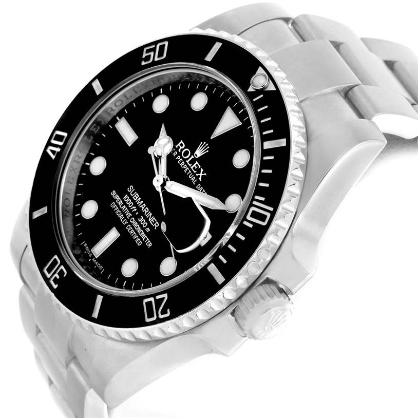 The image shows a Rolex Submariner 116610 Men
s Stainless Steel Black Dial 116610 Men
s Stainless Steel Black Dial watch at a slight angle, highlighting the face, bezel, crown, and part of the metal bracelet.