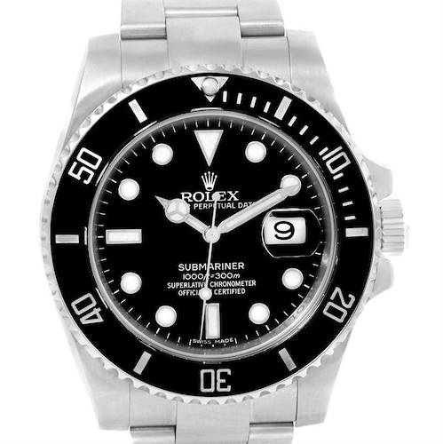Photo of Rolex Submariner Ceramic Bezel Black Dial Steel Watch 116610 Box Card
