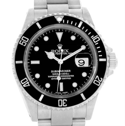 Photo of Rolex Submariner Black Dial Oyster Bracelet Steel Mens Watch 16610