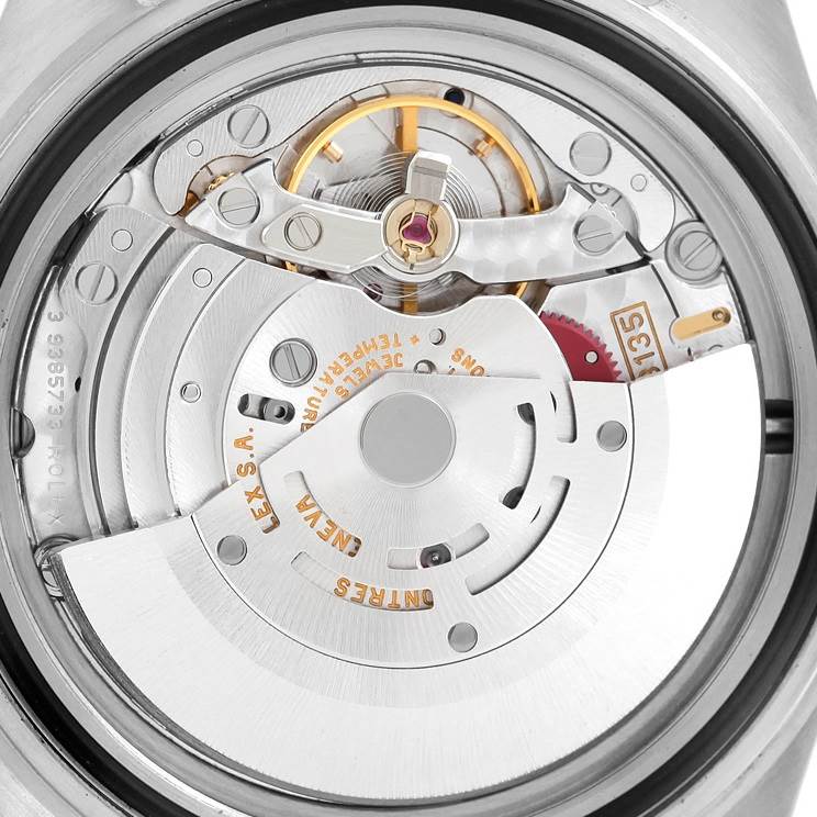 This image shows the internal movement mechanism of a Rolex Submariner 16610 Men
s Stainless Steel Black Dial 16610 Men
s Stainless Steel Black Dial watch.