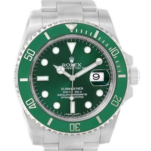 Photo of Rolex Submariner Hulk Green Dial Automatic Steel Mens Watch 116610LV