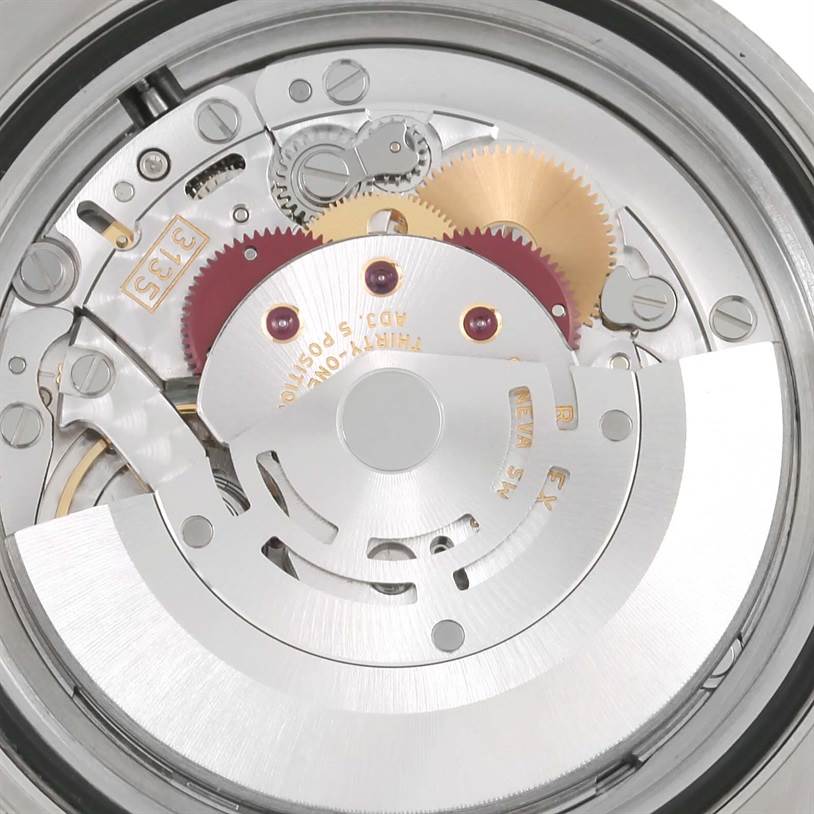 This image shows the movement mechanism of a Rolex Submariner 116610 Men
s Stainless Steel Black Dial 116610 Men
s Stainless Steel Black Dial watch, viewed from the back.