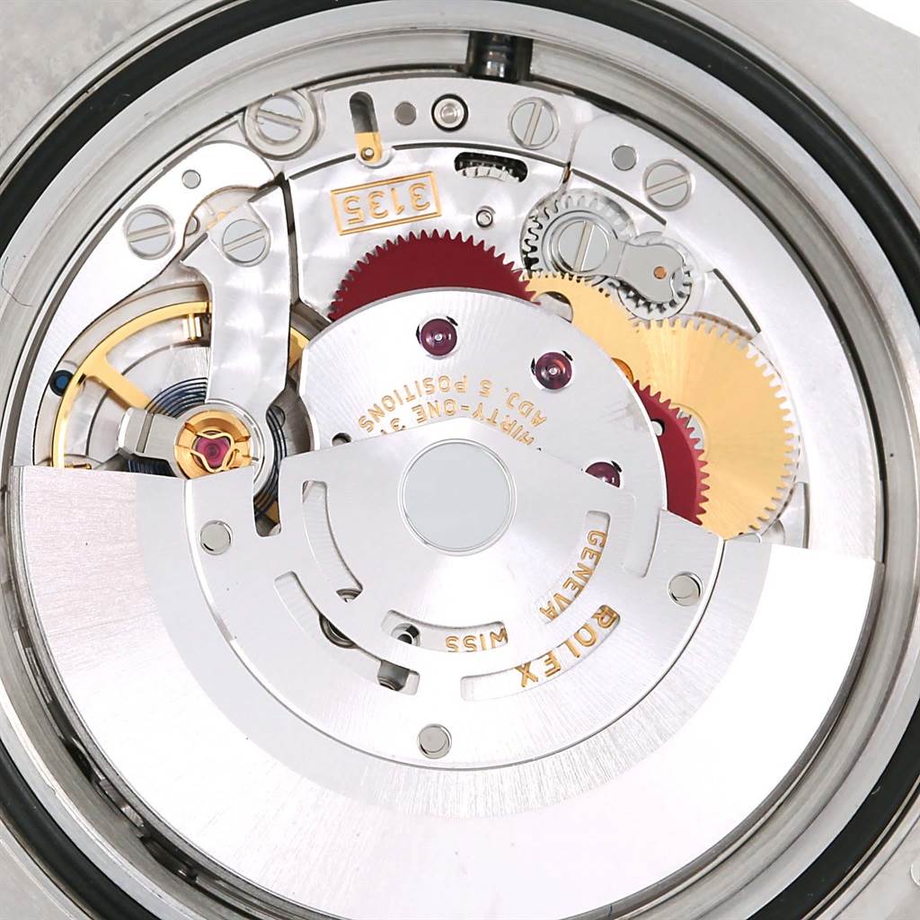 This image shows the internal mechanical movement mechanism of a Rolex Submariner 116613LN Men
s Steel and Gold (two tone) Black Dial 116613LN Men
s Steel and Gold (two tone) Black Dial watch.