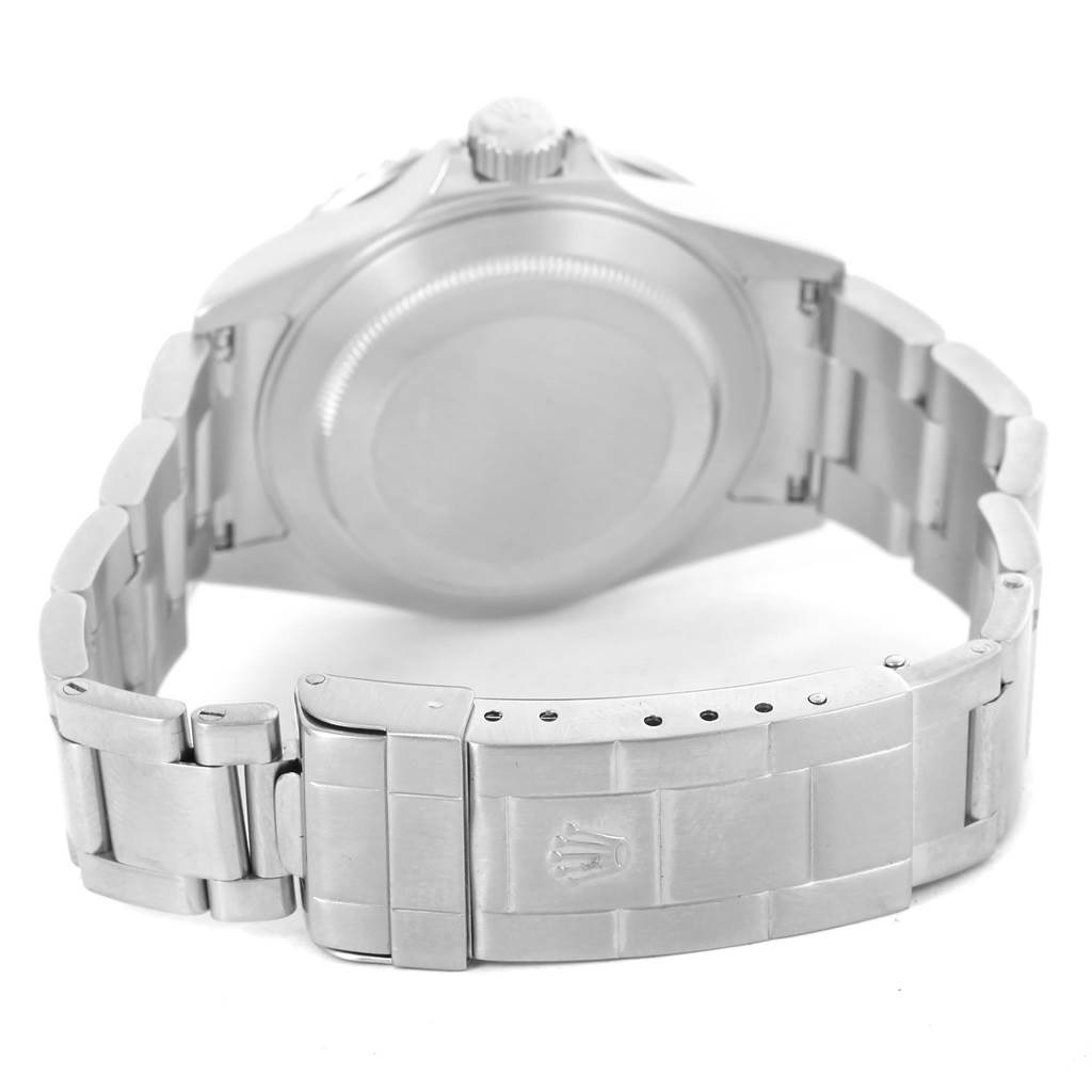 The image shows the backside and clasp of a Rolex Submariner 16610LV Men
s Stainless Steel Black Dial 16610LV Men
s Stainless Steel Black Dial watch at a rear angle.