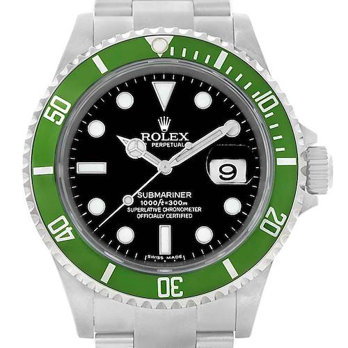 Photo of Rolex Submariner Green Bezel 50th Anniversary Mens Watch 16610LV