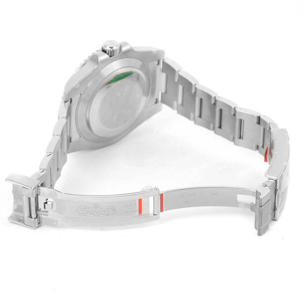 The image shows the back and clasp components of a Rolex Submariner 116610 Men
s Stainless Steel Black Dial 116610 Men
s Stainless Steel Black Dial watch at an angle that highlights the bracelet and case back.