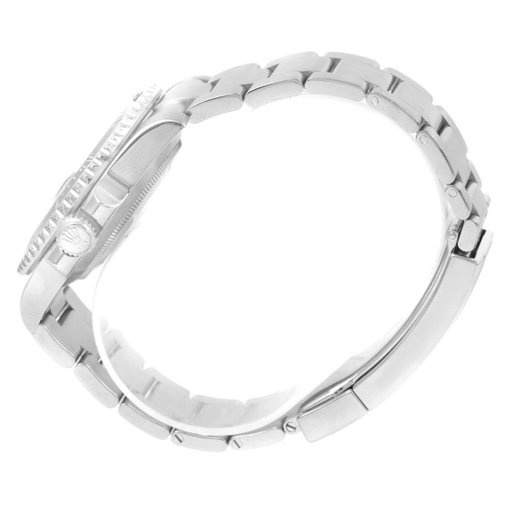 This image shows a side view of a Rolex Submariner 116610 Men's Stainless Steel Black Dial 116610 Men's Stainless Steel Black Dial watch, highlighting the bracelet, clasp, and part of the case with the crown.