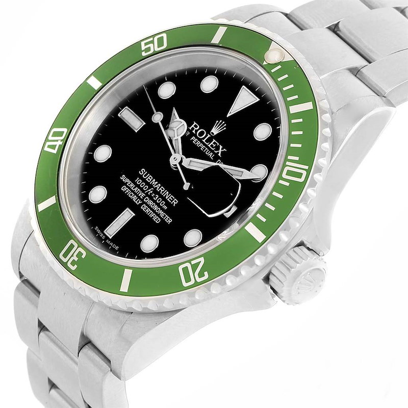 Rolex Submariner Green Bezel 50th Anniversary Flat 4 Watch 16610LV ...