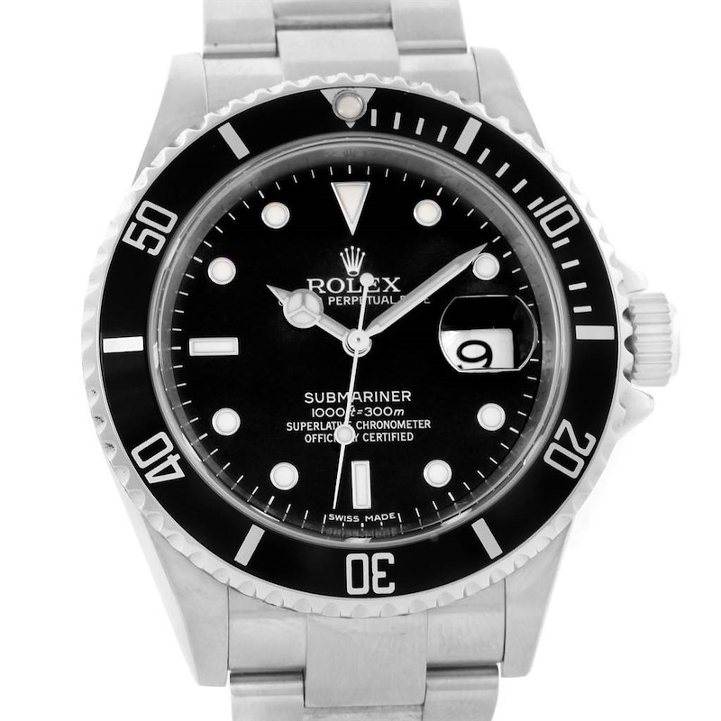 Rolex Submariner Stainless Steel Black Dial Mens Watch 16610 SwissWatchExpo