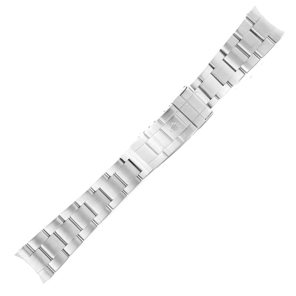 The image shows a stainless steel watch bracelet for a Rolex Submariner 16610 Men's Stainless Steel Black Dial 16610 Men's Stainless Steel Black Dial model, laid flat and viewed from above.