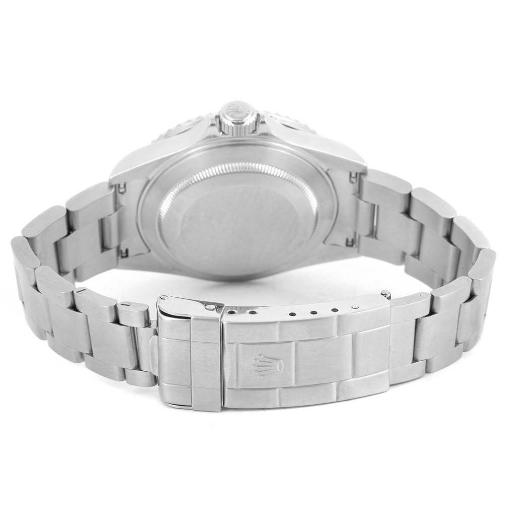 The image shows the back case and clasp of a Rolex Submariner 16610 Men's Stainless Steel Black Dial 16610 Men's Stainless Steel Black Dial watch, viewed from the rear.