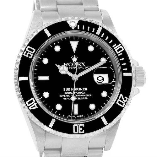 Photo of Rolex Submariner Stainless Steel Black Dial Mens Watch 16610