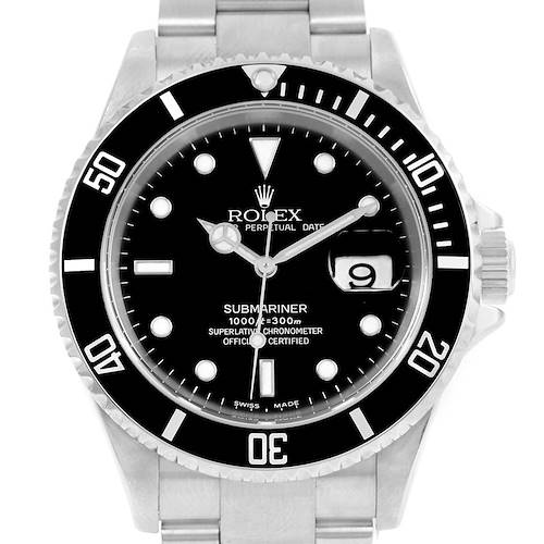Photo of Rolex Submariner Steel Black Dial Mens Watch 16610 Box Papers