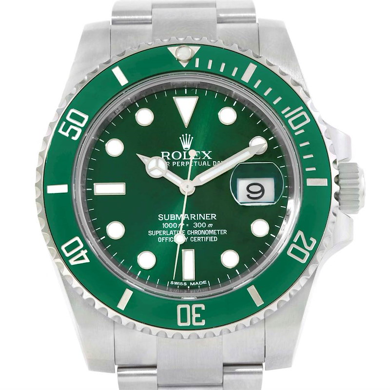 Rolex Submariner Hulk Green Dial Steel Mens Watch 116610LV SwissWatchExpo