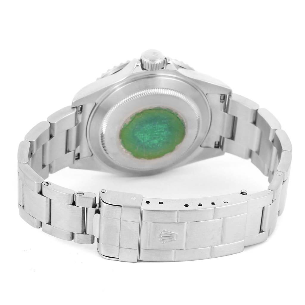 This image shows the back and bracelet of a Rolex Submariner 16610LV Men
s Stainless Steel Black Dial 16610LV Men
s Stainless Steel Black Dial watch, highlighting the clasp and caseback.