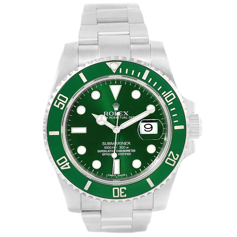 Pre-Owned Rolex Steel Submariner Date HULK Green Dial 116610LV w