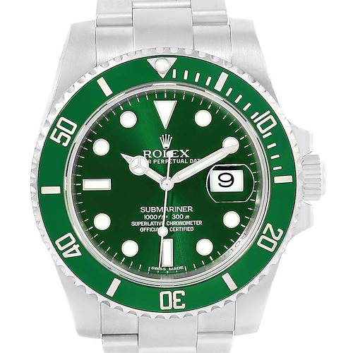 Photo of Rolex Submariner Hulk Green Dial Ceramic Bezel Mens Watch 116610LV