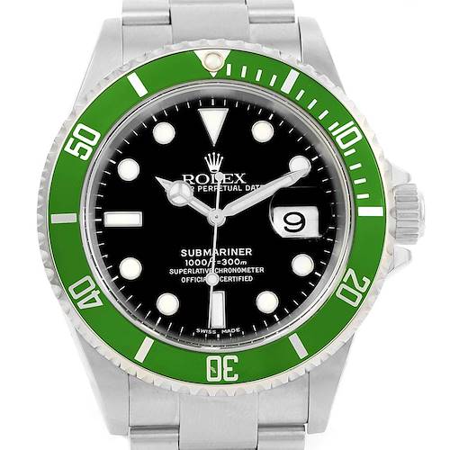 Photo of Rolex Submariner Green Bezel 50th Anniversary Mens Watch 16610LV