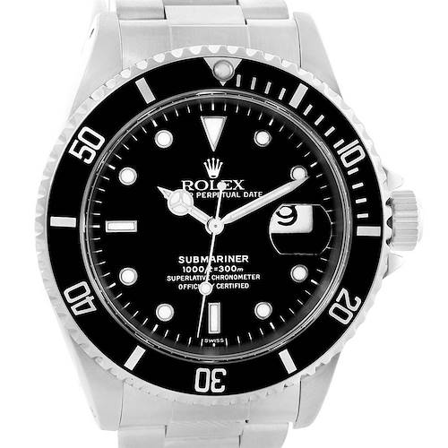 Photo of Rolex Submariner Steel Black Dial Oyster Bracelet Mens Watch 16610