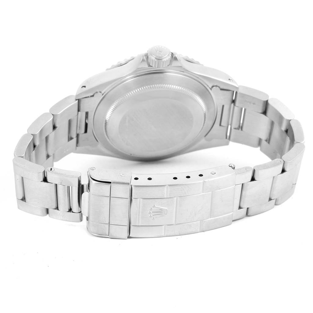 The image shows the back side and bracelet of the Rolex Submariner 14060 Men's Stainless Steel Black Dial 14060 Men's Stainless Steel Black Dial watch, focusing on the case back and clasp.