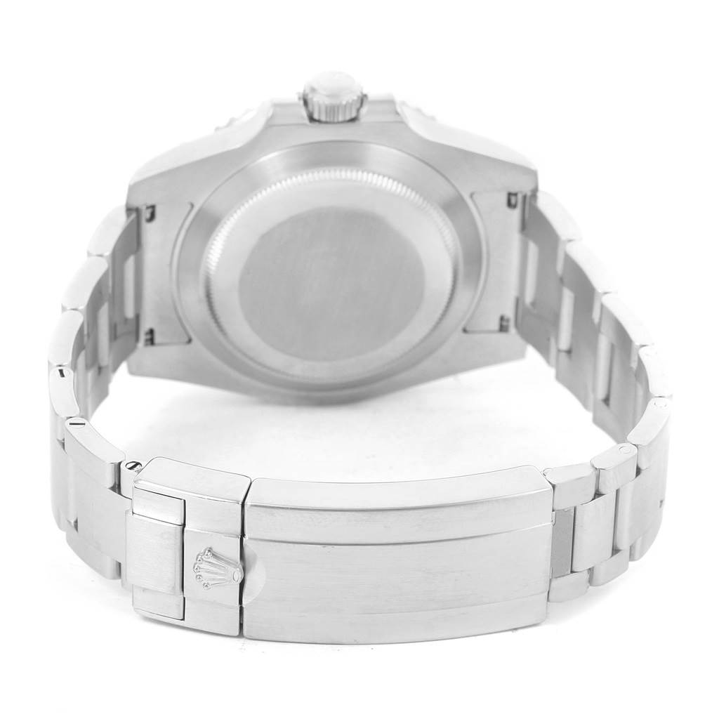 This image shows the back view and bracelet clasp of a Rolex Submariner 114060 Men's Stainless Steel Black Dial 114060 Men's Stainless Steel Black Dial watch.