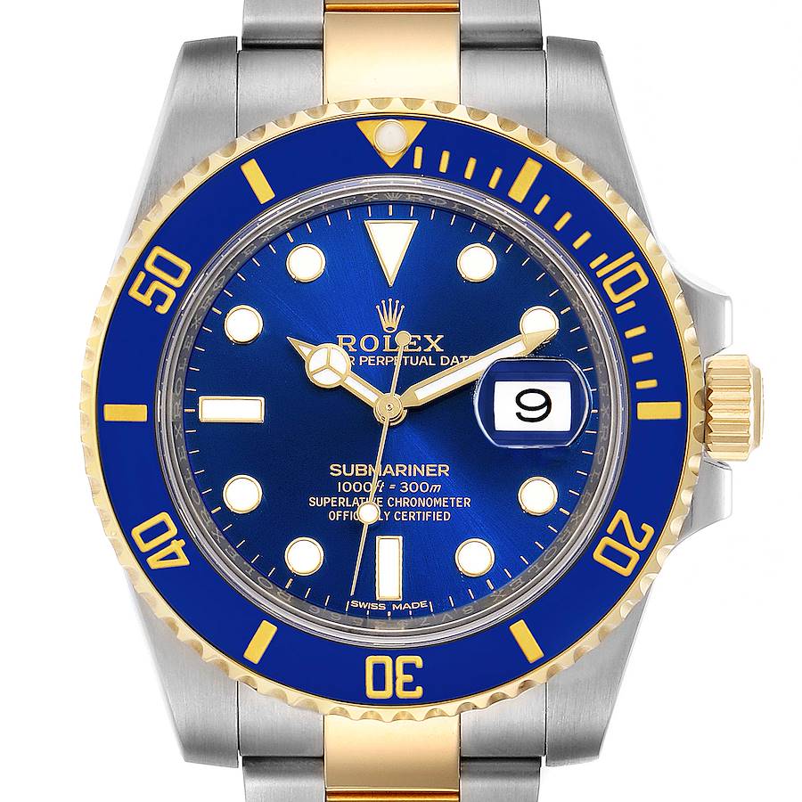 Rolex Submariner Steel 18K Yellow Gold Blue Dial Watch 116613 Unworn SwissWatchExpo