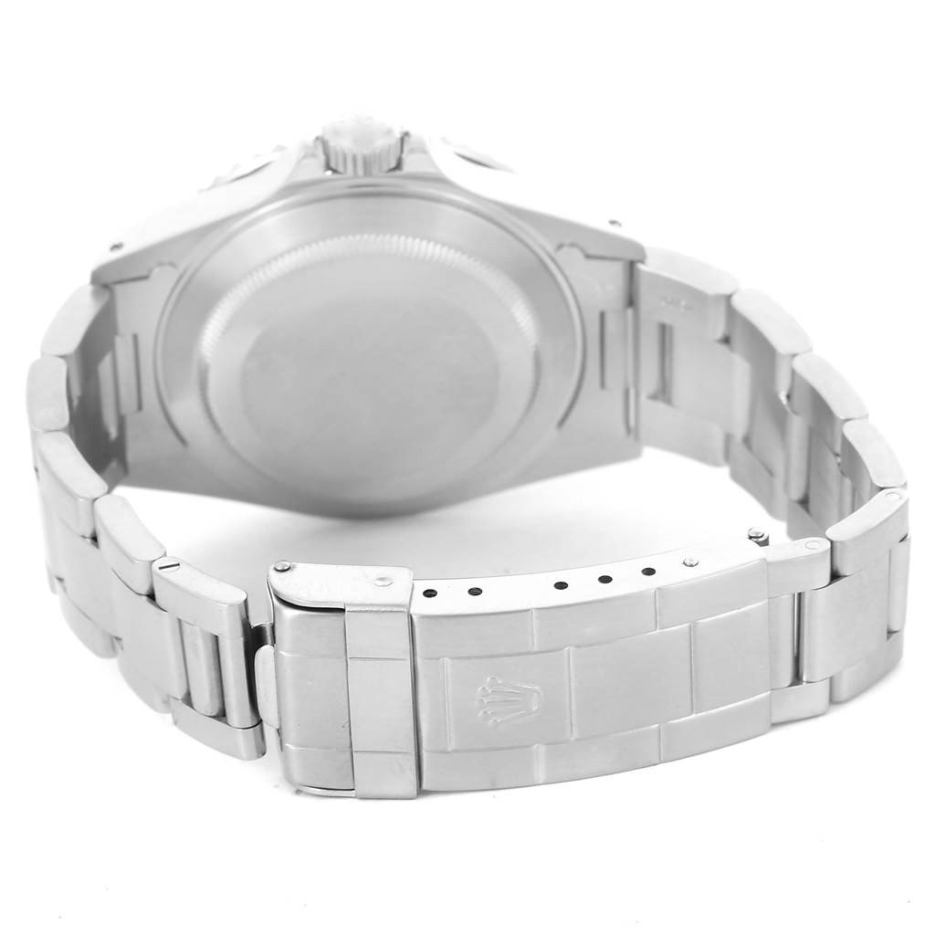 This image shows the back case and clasp of a Rolex Submariner 14060 Men's Stainless Steel Black Dial 14060 Men's Stainless Steel Black Dial watch.