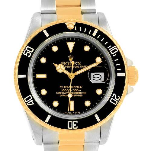 Photo of Rolex Submariner Steel 18K Yellow Gold Black Dial Watch 16803