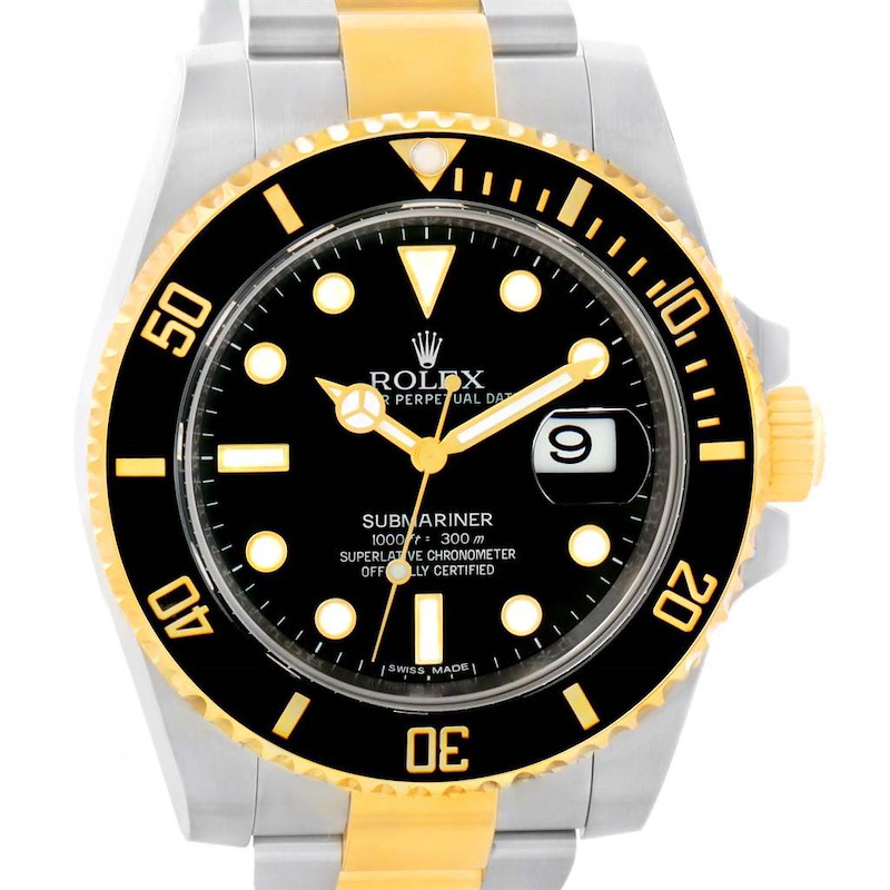Rolex Submariner Steel Yellow Gold Automatic Watch 116613 Box Papers SwissWatchExpo