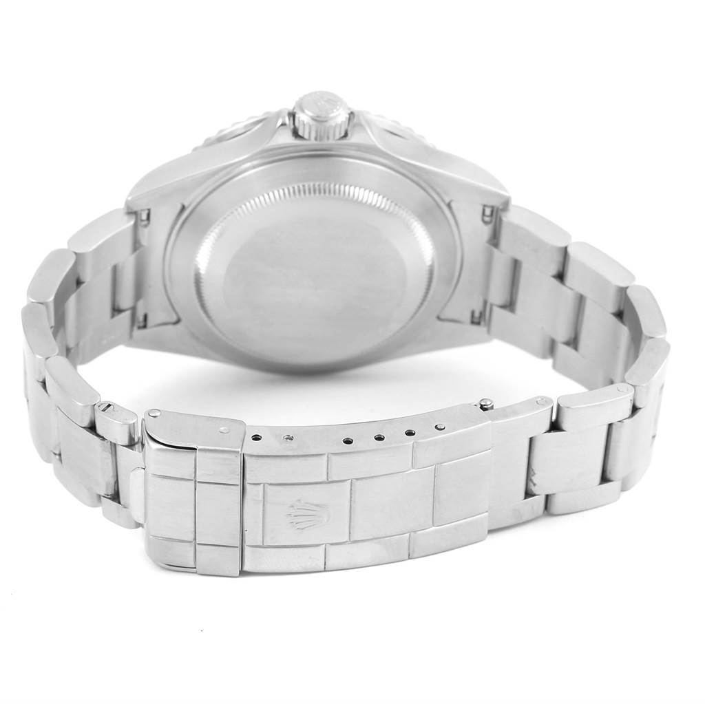 The image shows the back case and bracelet clasp of a Rolex Submariner 16610 Men's Stainless Steel Black Dial 16610 Men's Stainless Steel Black Dial watch, viewed from the rear.