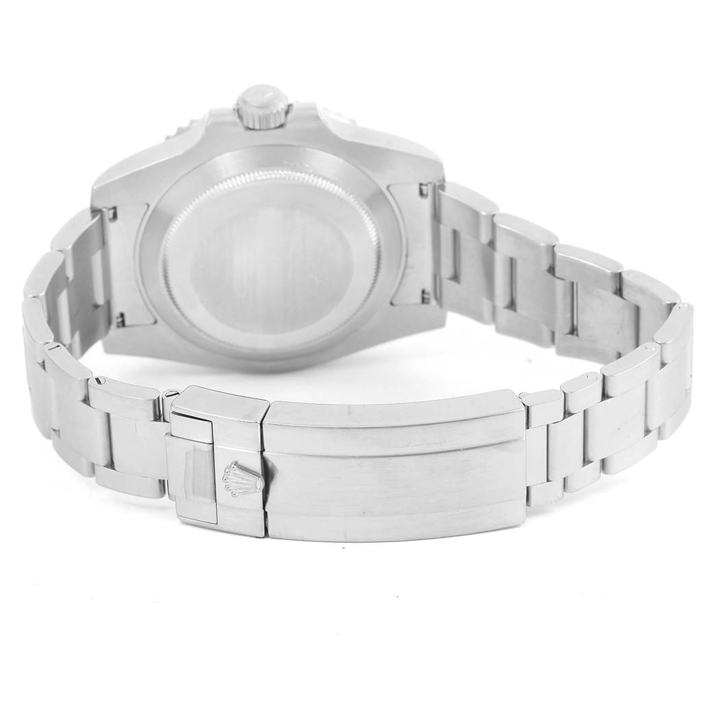 The image shows the back and clasp of a Rolex Submariner 116610 Men's Stainless Steel Black Dial 116610 Men's Stainless Steel Black Dial watch from a rear angle.