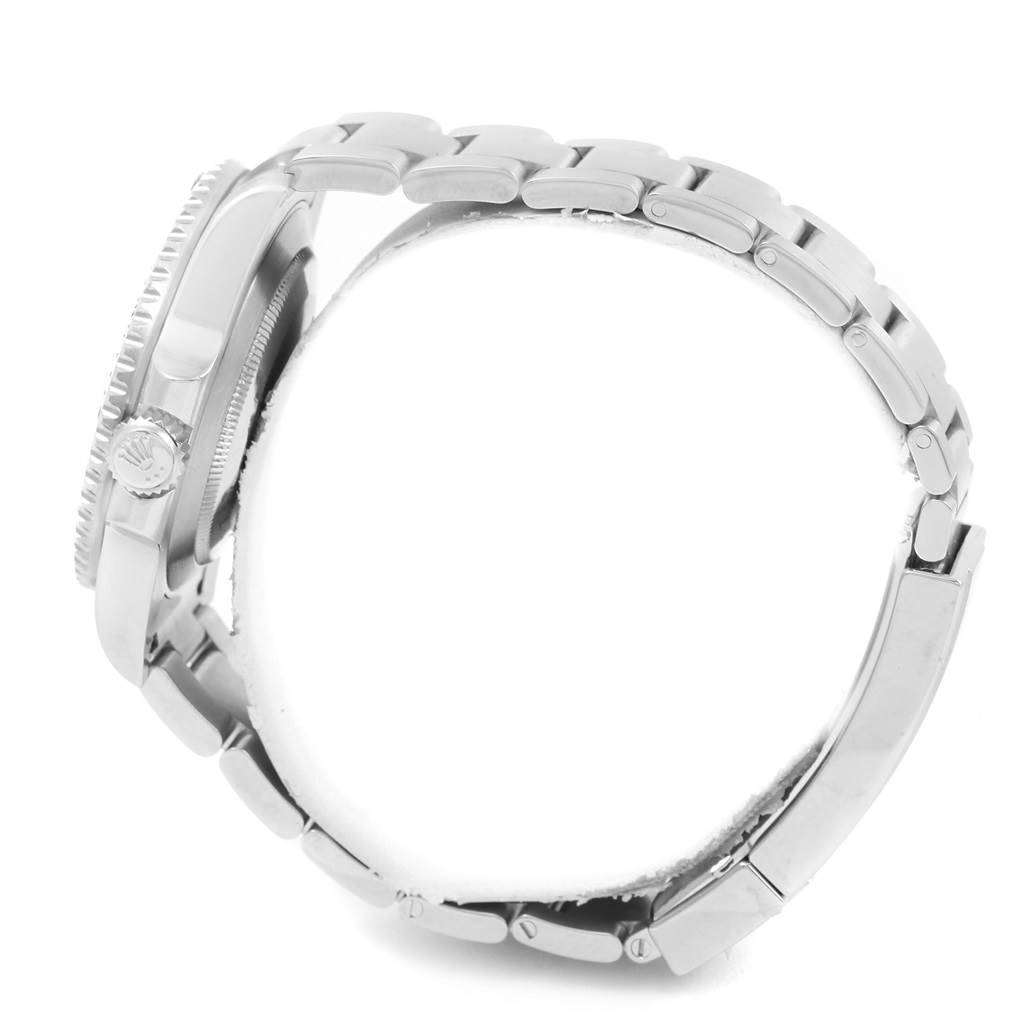 The image shows a side view of the Rolex Submariner 116610 Men's Stainless Steel Black Dial 116610 Men's Stainless Steel Black Dial, highlighting the crown, case, and part of the bracelet.