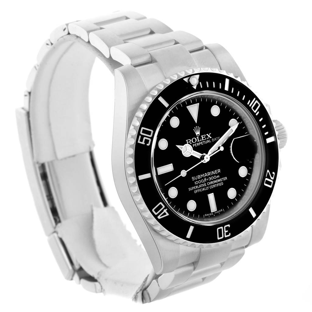 The Rolex Submariner 116610 Men's Stainless Steel Black Dial 116610 Men's Stainless Steel Black Dial watch is shown at a three-quarter angle, highlighting the face, bezel, and bracelet.