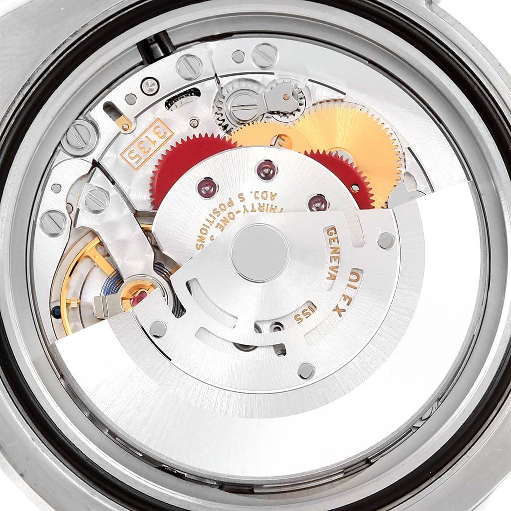 This image shows the inner mechanical parts and movement mechanism of a Rolex Submariner 116610 Men's Stainless Steel Black Dial 116610 Men's Stainless Steel Black Dial watch from a close-up angle.