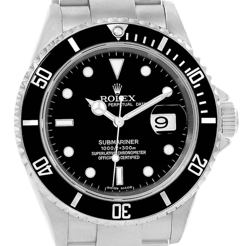 Rolex Submariner 40mm Black Dial Automatic Steel Mens Watch 16610 SwissWatchExpo