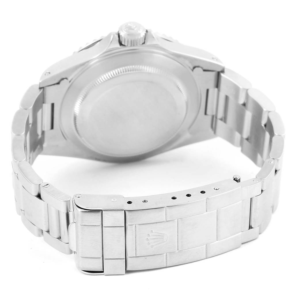 The image shows the back casing and bracelet of a Rolex Submariner 14060 Men's Stainless Steel Black Dial 14060 Men's Stainless Steel Black Dial watch from a rear angle.