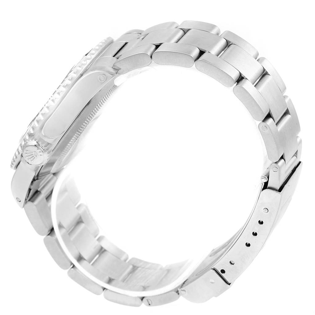 This image shows the side view of the bracelet and clasp of a Rolex Submariner 14060 Men's Stainless Steel Black Dial 14060 Men's Stainless Steel Black Dial watch.