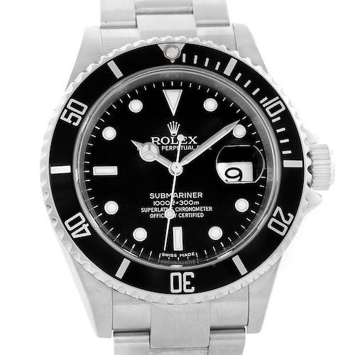Photo of Rolex Submariner 40mm Black Dial Stainless Steel Mens Watch 16610